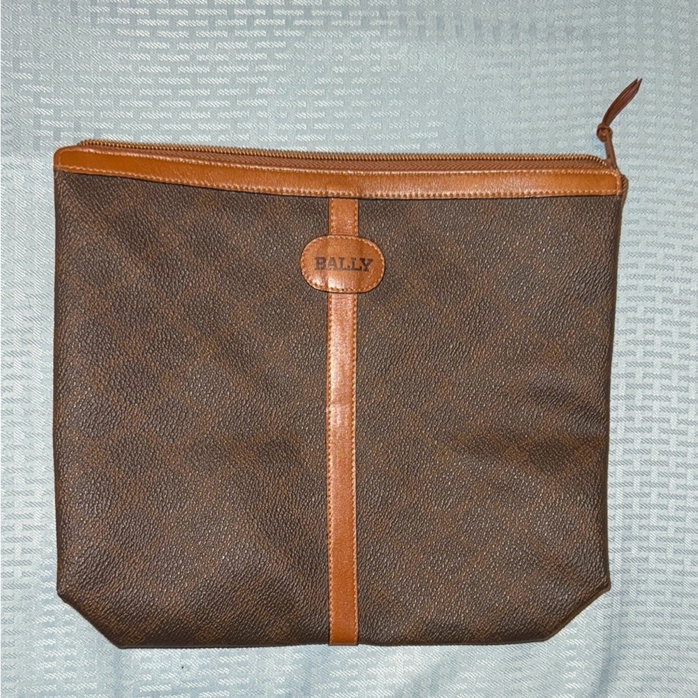 Bally Brown and Tan Leather Pouch